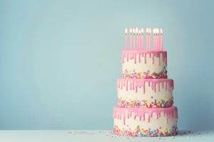 Tiered birthday cake